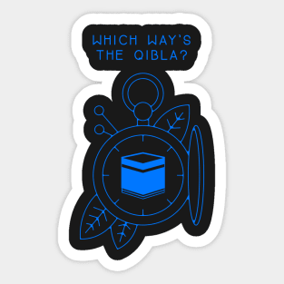 Which Way's The Qibla? Night Blue Sticker